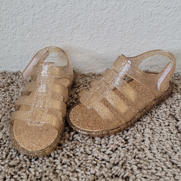 wonder nation Shoes Wonder Nation Girls Gold Glitter Jelly Sandals